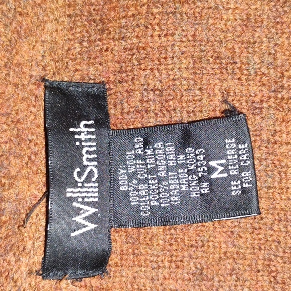 🔥Willi Smith CINNAMON w/Fur VTG CARDIGAN SWEATER VNPLC SZ M - Picture 2 of 16